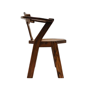 Solid Wood Dining Arm <b>Chair</b> with Curved Backrest for Cafe <b>Restaurant</b> and Home Use - Product Image 5
