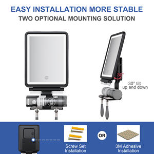 Capteur tactile interrupteur luminosité réglable noir carré Anti brouillard douche sans brouillard pour rasage <span class=keywords><strong>miroir</strong></span> avec lumière LED - Product Image 3