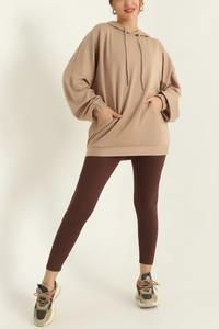 Unique Design Oversize Pullover Hoodie for Women Plain Dyed Different Colors <b>Long</b>-<b>Sleeved</b> Casual Style Hooded Collar Plus Size - Product Image 2