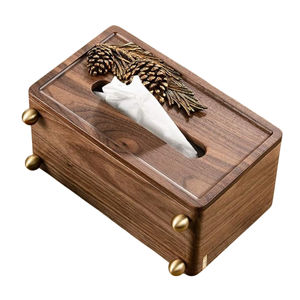 Portapañuelos de Madera de Mango SANIYA HANDICRAFT Clásico Hecho a Mano con Motivo de Elefante de Latón Antiguo, Elegante Decoración para el Hogar u Oficina - Product Image 2