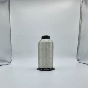Fil à broder métallique argenté de qualité supérieure SHREE VIDHATA JARI 1001 Denier 110D, bobine de fil pour l'industrie textile, broderie, tricot à la main, tissage - Product Image 1