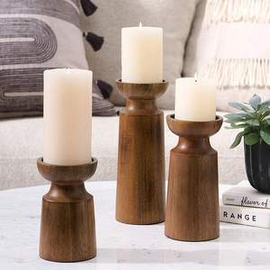 Porte-bougie en bois artisanal, idéal pour la décoration de table, la décoration intérieure, la décoration de mariage ou l'intérieur d'un café chaleureux - Product Image 4