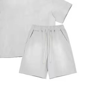 New Blank Sweat Suit Track Men <b>Plain</b> <b>Tracksuit</b> Custom Sweatsuit With logo Outfits Summer 2-Piece Sport Suit Short Set for Men - Product Image 5