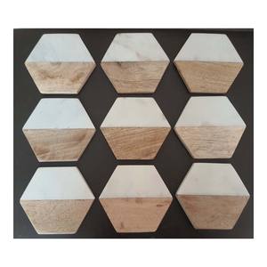 Juego de posavasos de madera hechos a mano de alta calidad, juegos de posavasos de mármol pulido Premium, artesanías de piedra Premium para regalos - Product Image 4