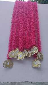 ประดิษฐ์พวงมาลัยจัสมินสีชมพูด้วยไม้ MDF ดอกบัวประตูหน้าแขวน Toran สําหรับหน้าต่างบ้าน Valance ตกแต่งฮอลลีของวันวาลี - Product Image 2