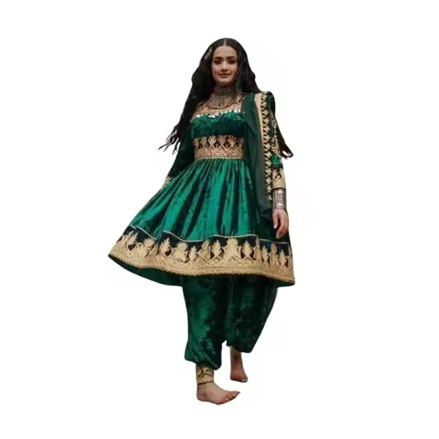 green afghan dress Afghan Nikkah Dress main image 0