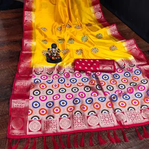 Красивая коллекция в sarees Dola Silk с универсальным уникальным дизайном Butta и контрастным плетением Pallu и контрастной каймой