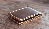 Dompet Dompet Lipat Dua untuk Pria, Dompet Lipat Dua Awet, Dompet Kulit dan Kanvas, Dompet Kulit Ramping Rfid untuk Pria