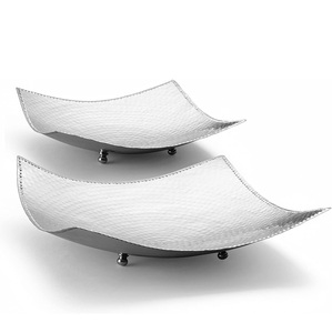 Bandeja ovalada chapada en plata moderna hecha a mano, bandeja de servicio elegante para comedor elegante, servicio de fiesta de boda duradero, acento elegante - Product Image 5