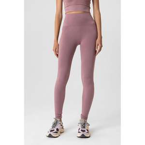 Leggings Casuales de Gasa Rosa sin Costuras con Efecto Moldeador y Cintura Media - Product Image 4