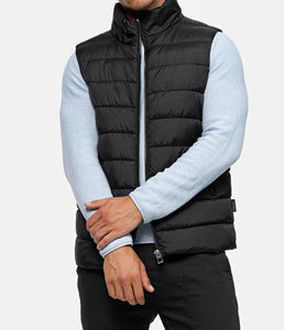 Gilet matelassé unisexe style urbain, imperméable, grande taille, en toile, chaud pour l'hiver, décontracté, à capuche, sans manches, multi-poches sur le devant - Product Image 5