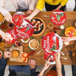 Assiettes en papier biodégradables jetables de Noël de 9 pouces écologique 480 gsm Santa Print pour les décorations de fête de vacances en 2025 - Product Image 2