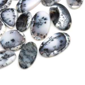 Ópalo Dendrítico Natural, Cabujón de Piedra Preciosa, Parte Posterior Plana, Blanco, Formas Mixtas, Tamaños Variados, Alta Calidad, 4g-10g para Joyería - Product Image 3