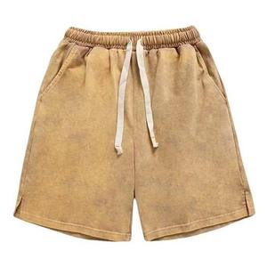 Alta calidad lavado con ácido Sun Fade Vintage personalizado desgastado Logo Dtg estampado Rhinestone Oversize hombres ácido lavado pantalones cortos al aire libre - Product Image 2