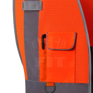 เสื้อกั๊กก่อสร้างตาข่ายโพลีเอสเตอร์ Hi-VIS กันน้ำดีไซน์ใหม่พิมพ์โลโก้ได้ตามต้องการ - Product Image 3