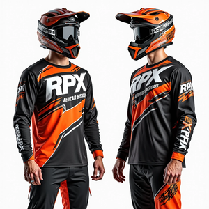 Jersey de Carreras Personalizado para Hombre, Diseñado con Estilo Sublimado Transpirable y Resistente al Viento para Motociclismo de Cross Country - Product Image 1