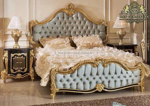 French Design <b>King</b> <b>Size</b> Luxurious <b>Double</b> <b>Bed</b> Baroque Style Teak Wood Bedroom Furniture Luxury Antique Bedroom Furniture Set Fiji - Product Image 6