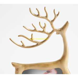 Estatua de ciervo dorado, escultura de Reno moderna, decoración navideña, figurita de Metal, decoración del hogar, centro de mesa de vacaciones, venta al por mayor - Product Image 5