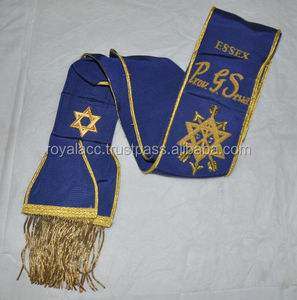 Collares Masónicos Bordados a Mano Personalizables al por Mayor con Encaje y Emblema Cosido, Tela Chenille Súper Transpirable - Product Image 3