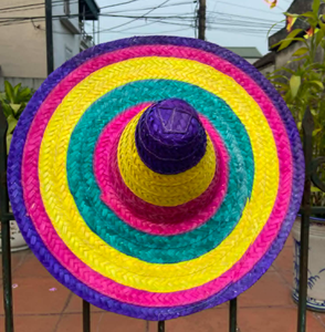 Large Colorful Mexican Sombrero Hat, Handwoven Straw Fiesta Hat,Traditional Mexican Party Costume Hat, Fiesta Decorations - Product Image 4