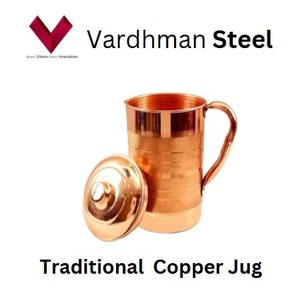 Copper Classical Luxury <b>Jug</b> 1.6L, Elevate Your Table <b>with</b> Classical Copper Grace, Luxury Copper <b>Water</b> Pitcher 1.6L - Product Image 4