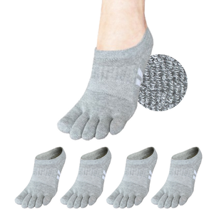 Wholesale Youth 5 Toe Ankle Socks for Men Women Cushioned <b>Sole</b> Breathable Cotton Bamboo Sports ODM Vietnam Factory - Product Image 2