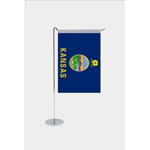Drapeau de l'état du Kansas personnalisé en forme de L avec impression numérique, tissu en aluminium, polyester ou soie - Product Image 1