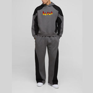 Alta calidad 100% algodón hombres pulóver chándal personalizado serigrafía logotipo peso pesado 480GSM cómodo hombre 2 piezas conjunto - Product Image 6