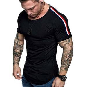 Impression personnalisée de haute qualité Design personnalisé hommes T-Shirts marque mince coton Fitness Musculation hommes Gym t-shirt - Product Image 5