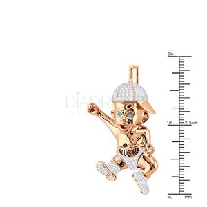 Personalizable 925 plata esterlina diamante bebé niño colgante hombres Azul Aguamarina ojos Moissanite chapado en oro joyería de lujo - Product Image 5