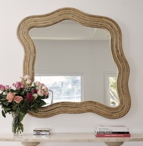 Designer wooden wall <b>mirror</b> <b>frame</b> with premium polished and handcrafted accents for elegant home decorations - Product Image 1