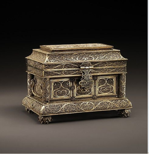 Joyero redondo de oro en relieve, intrincado diseño floral, decorativo. Soporte de baratija, disponible a precios al por mayor. - Product Image 5