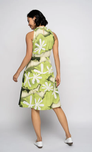 Women's high Quality Elegant Female Career Dress Printed Delta Crush <b>Knee</b> Length Fit Flare and Formal Dress for Women - Product Image 6