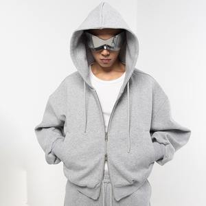 Sweat à capuche pour homme personnalisé, sweat à capuche oversize à épaules tombantes, sweat à capuche uni à fermeture éclair, streetwear, coton lourd, sweat à capuche vintage - Product Image 4