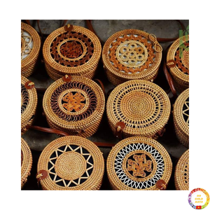 Bolso de mimbre, bolso de compras informal tejido de paja hecho a mano sostenible de Vietnam Craft - Product Image 2