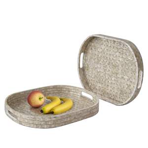 Plateau en nacre unique fait à la main décoratif plat naturel porte-bijoux plateau hôtel de luxe utilisation de mariage - Product Image 1