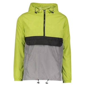 High Quality Custom Logo Turtleneck Paneled Half Zipper Unisex Polyester Windbreaker Men's <b>Jackets</b> - Product Image 3