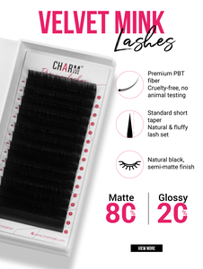 CharmLash boîte à cils en gros, plateaux classiques pour extensions de cils, plateaux à cils, technologie mate creuse, 30-40% plus légers, individuels - Product Image 4