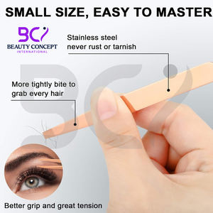 Juego de Pinzas para Cejas de Punta Inclinada de Estilo Clásico de Marca Personalizada para Mujeres, Uso en Salón, Acero Inoxidable Duradero, Buena Calidad - Product Image 2