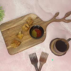 Plato de servir ecológico plato de madera vintage plato de servir personalizado bandeja de madera plato de servir de madera recuperada - Product Image 4