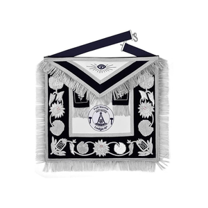 Masonic Past Master Lodge N Delantal Piel de cordero Plata bordada en terciopelo negro Freemason Delantales - Product Image 1