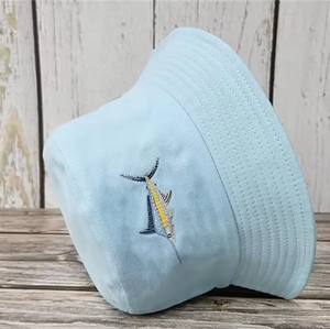 Sombreros de cubo de verano Color azul cielo Pastel Material de calidad Impresión 3D Bordado Technic Estilo casual Sombreros de cubo Exportación de Vietnam - Product Image 2