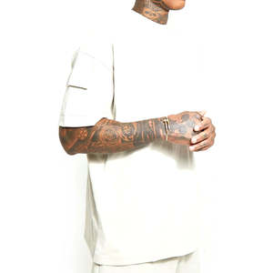 Camisetas de gran tamaño para hombre de algodón 100% de calidad superior, hombro caído de peso pesado personalizado con mangas cortas sólidas OEM/ODM - Product Image 5