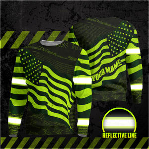 Camisa de manga larga con bandera de EE. UU. DE LA INDEPENDENCIA personalizada, ropa de seguridad reflectante, camisa de seguridad - Product Image 2
