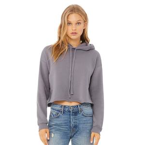 Sudadera con Capucha Corta Personalizada con Logotipo para Mujer, Sudadera Lisa, Informal, de Manga Larga - Product Image 3