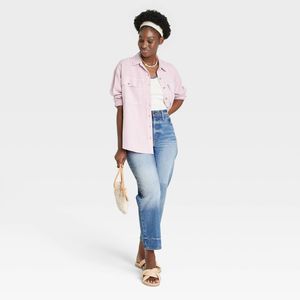 Jeans vintage a vita super alta da donna, modello dritto, in denim lavabile, lavaggio medio, taglia 4 - Skinny Boot Cut Pencil Pants - Product Image 5