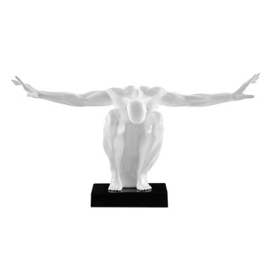 Sculpture de table de gymnaste en argent moderne, objet décoratif unique pour les espaces élégants, fabriqué à la main en Inde - Product Image 3