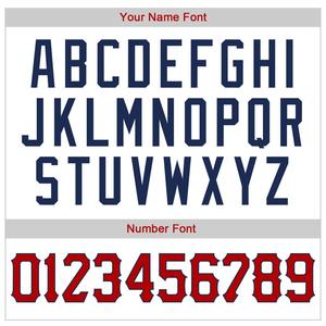 Custom White Navy Pinstripe Red-Camiseta de béisbol auténtica Azul Marino - Product Image 5