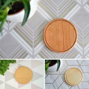 Ensemble de sous-verres en bois écologique, sous-verres durables en pierre naturelle pour la cuisine, le bar, le café et les tables à manger. - Product Image 5