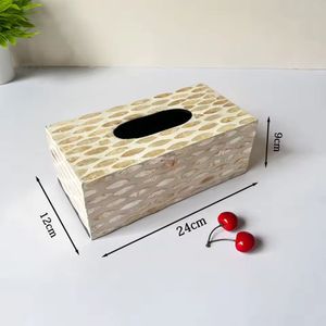 Natural Shell Tissue Box Luxury Handmade Tissue Holder Elegant Desktop Organizer for Hotel Home Use Wholesale - Product Image 5